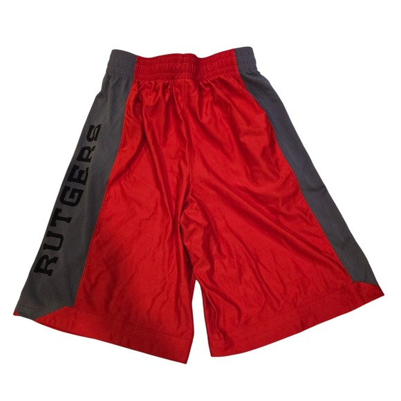 Under Armour Rutgers‎ Basketball Shorts Men's Size S/P Red Gray Heat Gear - Picture 10 of 10